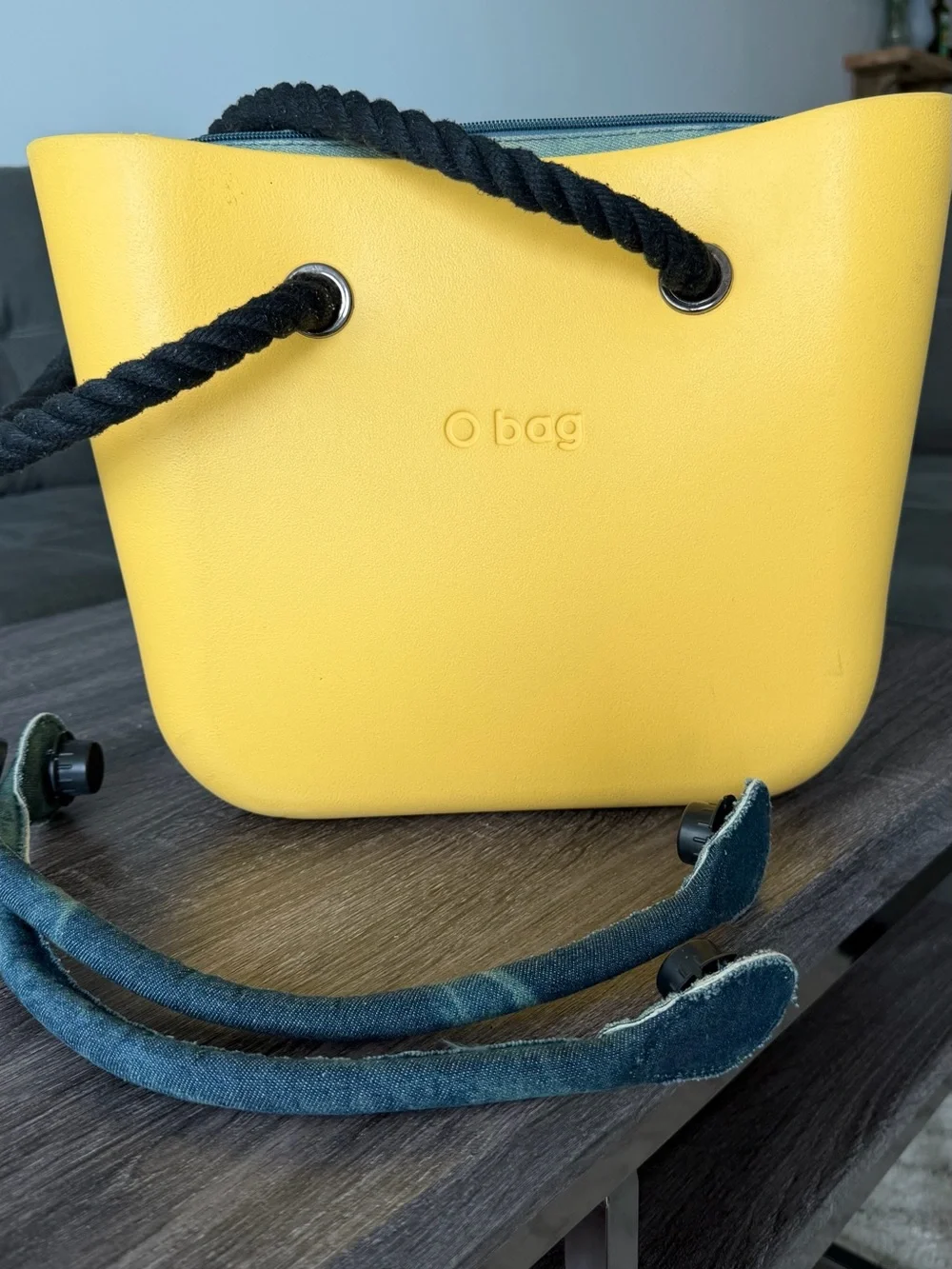 Italian O Bag Modular Tote with Extra Interchangeable Denim Handles